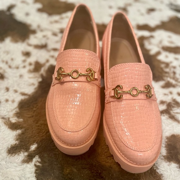 Sam Edelman Vegan Leather Lug Sole Deana Loafer, Malibu Peach, 11, Like New - Picture 6 of 16